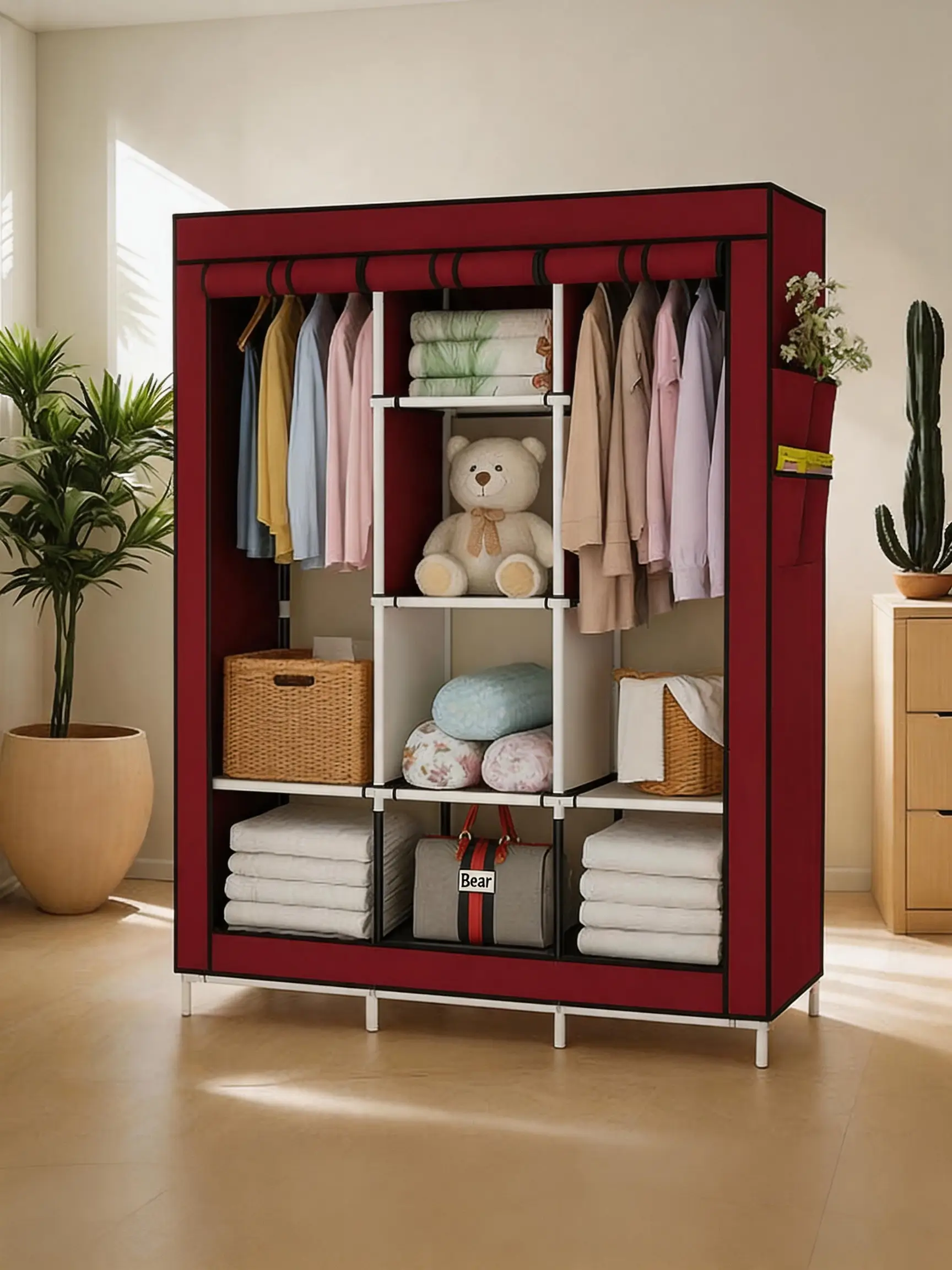 3 in 1 Farbic Wardrobe-80374